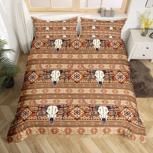 Miniatura 19 de Erosebridal Southwestern - Juego de funda de edredón tamaño individual, diseño geométrico étnico, estilo bohemio, azteca, para niños, adolescentes