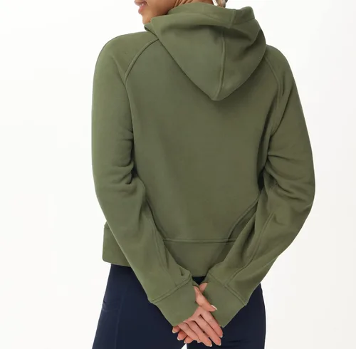 Miniatura 2 de Tmustobe Sudaderas con capucha de media cremallera para mujer, de manga larga, con forro polar, sin botones, con bolsillo