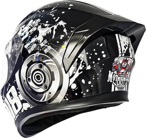 Miniatura 6 de Cascos de motocicleta de cara completa para adultos, doble visión, moto de calle, carreras, motocicleta ADV, ciclomotor, casco para hombres y Gris