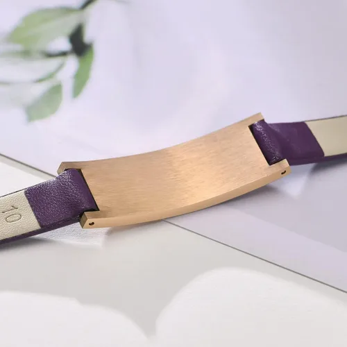 Miniatura 13 de MPRAINBOW Pulsera de alerta médica personalizada para mujer, correa de reloj de cuero genuino, grabado de doble cara, diabetes, epilepsia, joyería