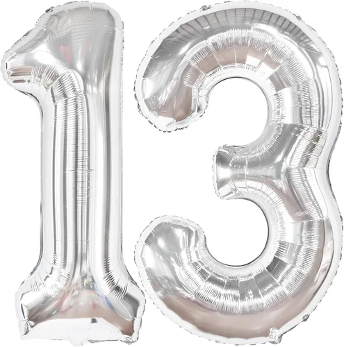 Miniatura 15 de KatchOn, Globos negros enormes del número 13, 40 pulgadas, globo negro de cumpleaños número 13 para decoraciones de cumpleaños de 13 para niños