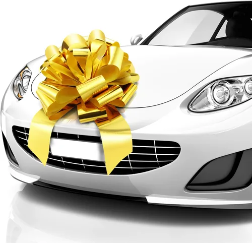 Miniatura 28 de Zoe Deco Lazo grande para automóvil (rojo, 18 pulgadas), lazos de regalo, lazo gigante para automóvil, lazo de cumpleaños, enorme lazo