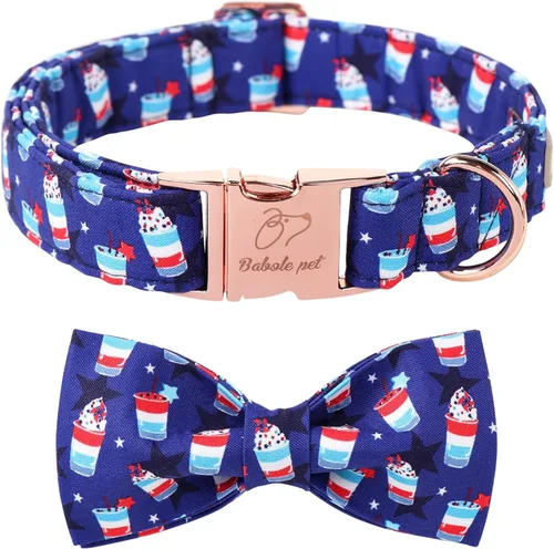 Miniatura 56 de Collares Verdes para Perros Pequeños, Lindo Collar de Pana para Perro con Corbatín, Hebilla de Metal de Seguridad, Collares Ajustables