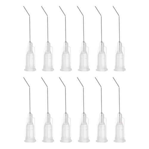 Miniatura 11 de HARFINGTON 12 piezas de agujas dispensadoras de punta roma, puntas dispensadoras curvadas de 30 calibre a 45 grados, 1 pulgada de ángulo