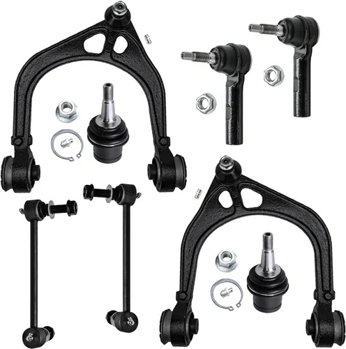 Miniatura 358 de Detroit Axle - Kit de brazos de control de extremo delantero de 8 piezas para Dodge Dakota 00-04, Durango 00-03, 4 brazos de control superior e