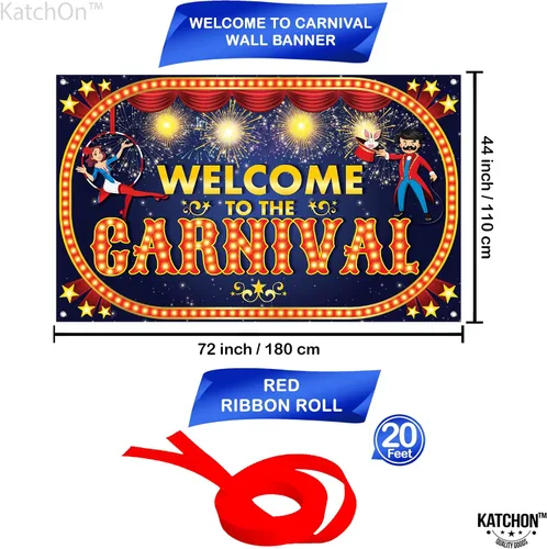 Miniatura 2 de KatchOn, Cartel de bienvenida al carnaval - Xtragrande, 72 x 44 pulgadas, juegos de carnaval, telón de fondo de carnaval para fiesta de cumpleaños