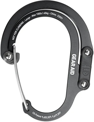 Miniatura 12 de GEAR AID HEROCLIP (grande) mosquetón y clip de gancho para colgar artículos de alta resistencia, mochilas de camping, maletas, kayaks, bicicletas