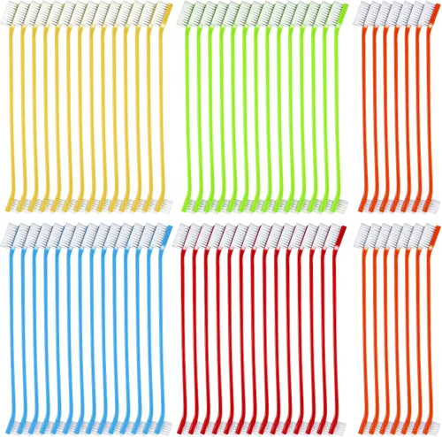 Miniatura 8 de Honeydak Cepillo de dientes para perros, cepillos dentales de doble cabeza, kit de cepillado de dientes para perros, cepillo de dientes de mango