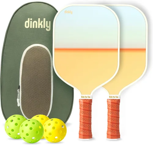 Juego de 2/4 palas de pickleball - Raqueta de pickleball de grafito/fibra de vidrio aprobada por USAPA, 2 raquetas de pickleball, 4 pelotas y 1 2