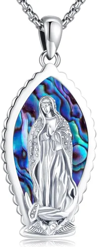 Miniatura 121 de Eusense San Miguel San Cristóbal San Benito San Judas Virgen María Collar chapado en oro 925 joyería religiosa para hombres y mujeres, collar