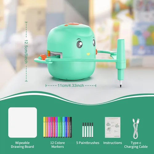 Miniatura 7 de Robot de dibujo educativo interactivo para niños, juguete de aprendizaje Montessori con 150 tarjetas de palabras, interacción de voz, a partir de 5