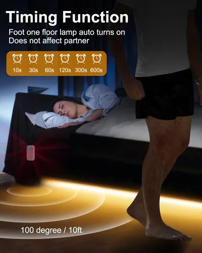 Miniatura 4 de Tira de luz LED con sensor de movimiento, iluminación debajo del gabinete con adaptador de corriente, 6 luces ajustables de brillo y temporizador
