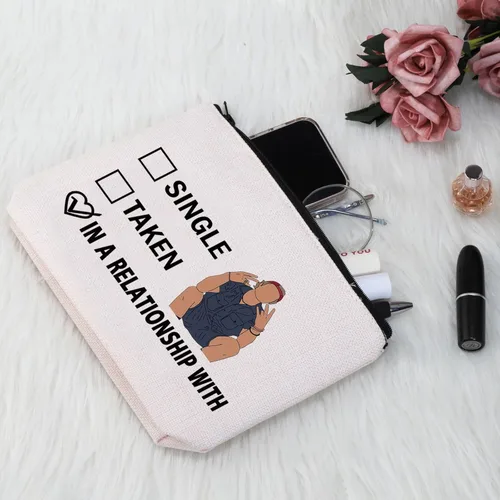 Miniatura 6 de G2TUP Programa de televisión inspirado regalo Bule maquillaje bolsa R P Fan bolsa de cosméticos R P Merch, Beige