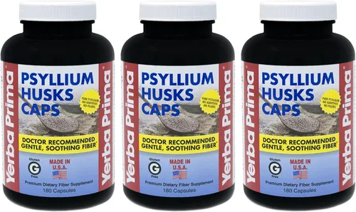Miniatura 9 de Yerba Prima Cápsulas de cáscara de psyllium – 180 cápsulas (paquete de 4) – Suplemento de fibra natural – Sin gluten sin OMG