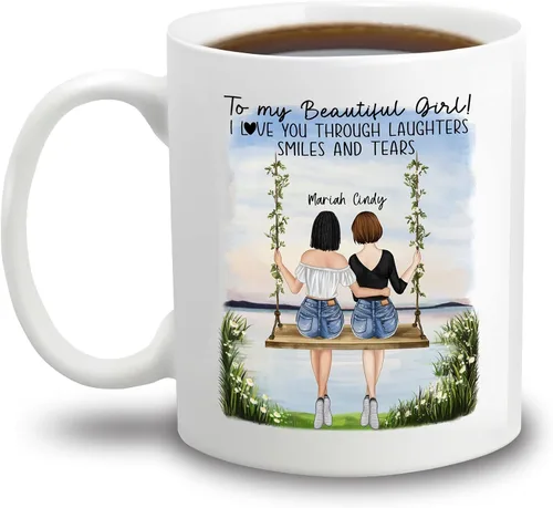 Miniatura 12 de Taza personalizada con texto en inglés "There Are Friends There Is Family And Then There Are Friends That Become Family", taza de café personalizada
