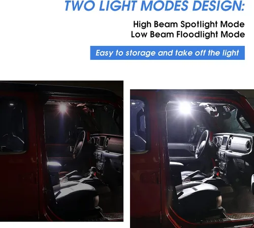 Miniatura 4 de sukemichi Asas de Agarre para Barra Enrollable con Luz para Accesorios de Jeep Wrangler TJ JK JL YJ Unlimited Rubicon Sahara 2 Puertas 4 Puertas