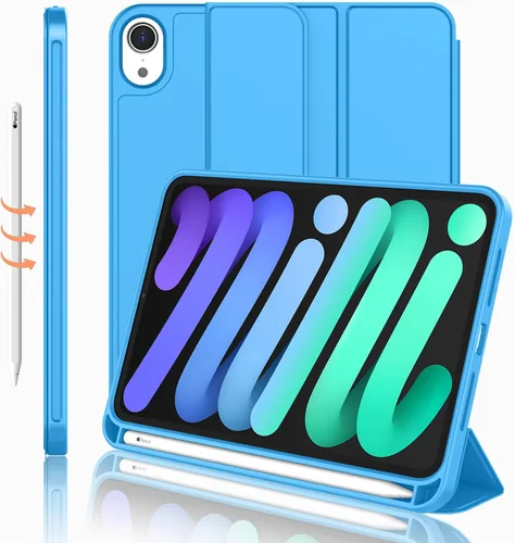 Miniatura 24 de iMieet Funda para iPad mini 7 2024 (A17 Pro), iPad mini 6 (8.3 pulgadas, modelo 2021), iPad mini 7ª/6ª generación con soporte para lápices, funda