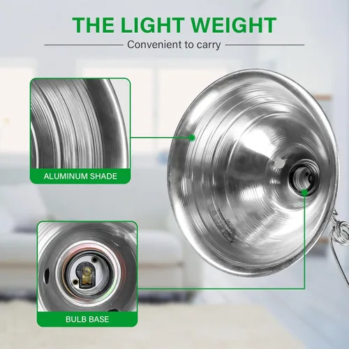 Miniatura 5 de Simple Deluxe - Paquete de 6 lámparas de abrazadera de 8.5 pulgadas con reflector de aluminio de hasta 150 W, cable de 6 pies