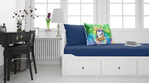 Miniatura 2 de Caroline's Treasures DAC2564PILLOWCASE - Funda de almohada estándar de Husky Siberiano, Hippie Dawg, ligera, súper suave, fácil de cuidar