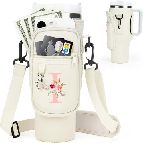 Miniatura 130 de Initial Water Bottle Holder with Strap for Stanley Cup Accessories 40 oz/Simple Modern Tumbler, Birthdays for Women Girls, Water Bottle Carrier Bag