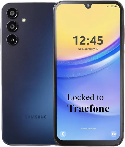 【Promoción de activación】Tracfone Samsung A15 5G Smartphone Prepago Bloqueado, 64GB, Negro - Incluye $20 de llamadas, mensajes de texto ilimitados y