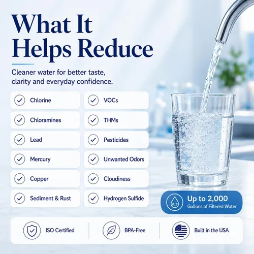 Miniatura 6 de Crystal Quest Sistema de filtración de agua para montaje en grifo, filtración de 6 etapas con certificación ISO, filtrado sin espera, elimina
