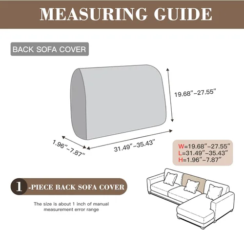 Miniatura 2 de Fundas de cojín para sofá seccional, fundas de sofá elásticas resistentes al desgaste para sofá universal, protector de cojín elástico lavable, Beige