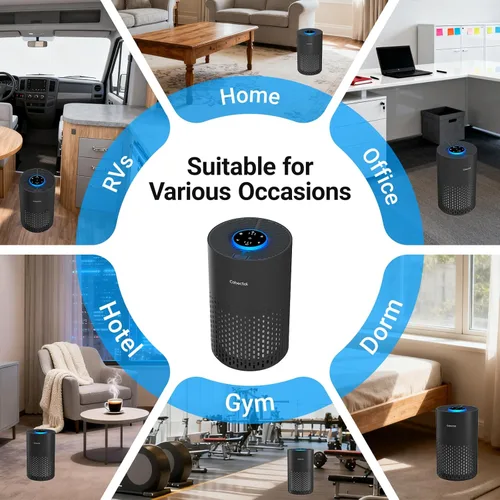 Miniatura 8 de Purificadores de aire para dormitorio y hogar, limpiador de aire Cobectal con filtro H14 True HEPA 3 en 1 para habitación de hasta 1050 pies Negro-1