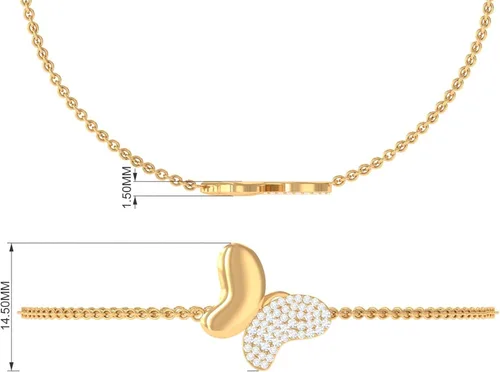 Miniatura 4 de Pulsera de diamantes de 14 quilates pulsera de mariposa grabada en oro pulsera ajustable de cadena dorada pulsera con dije para mujer pulsera
