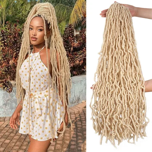 Miniatura 36 de ZRQ Extensiones de cabello sintético de ganchillo de 36 pulgadas, 3 paquetes, color negro natural, preenlazadas, largas, de diosa, sintéticas, 1b#