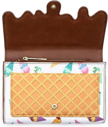 Miniatura 4 de Loungefly Disney Princesses - Cartera troquelada de helado, Multi, Cartera plegable