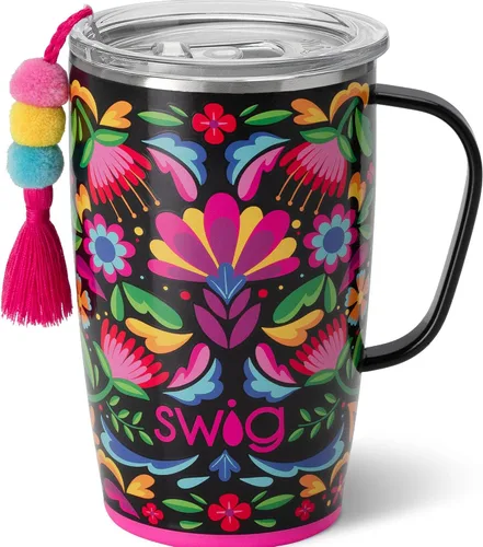 Miniatura 52 de Swig Life Taza de Viaje de 18 oz, Vaso Aislante con Asa y Tapa, Taza de Café de Viaje, Compatible con Portavasos, Acero Inoxidable, Vaso de 18 oz