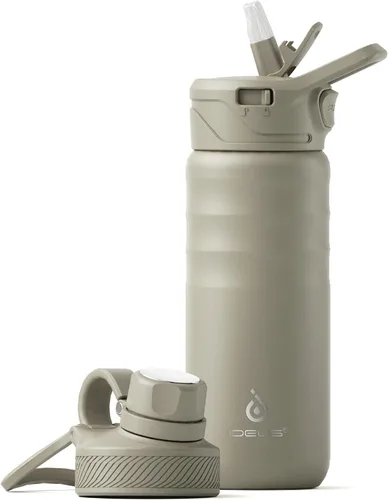 Miniatura 30 de IDEUS Botella de agua aislada de 12 onzas, botella de agua aislada de acero inoxidable para la escuela, botellas aisladas con pajitas a prueba