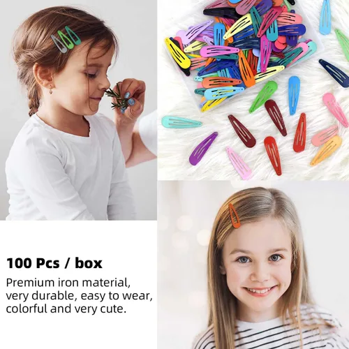 Miniatura 7 de 100 pinzas para el cabello para niñas, pinzas coloridas para el cabello de 2 pulgadas, pasadores de metal antideslizantes en 33 accesorios