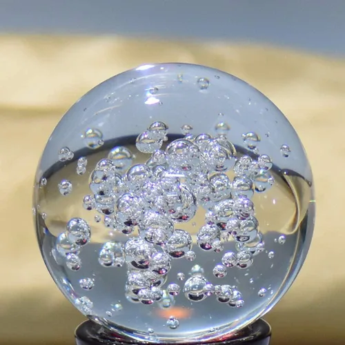 Miniatura 5 de Bola de cristal de burbujas pisapapeles hermosa bola de vidrio para bola decorativa, Lensball, fotografía, mirar adivinación o Feng Shui y bola