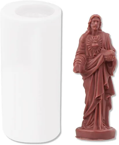 Cestony Moldes de silicona de vela de Jesús 3D para hacer velas, estatuas de resina de yeso y decoración del hogar