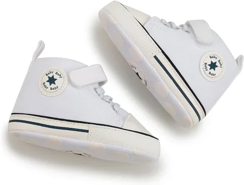 Miniatura 48 de KIDSUN zapatos deportivos altos hasta el tobillo para bebés, niños y niñas con suela antideslizante, suaves, para recién nacidos, zapatos