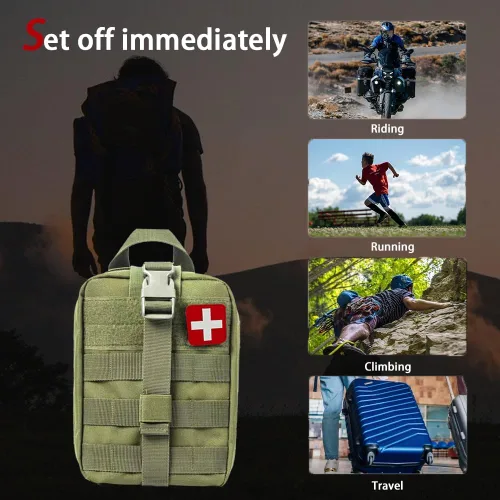 Miniatura 7 de IFAK - Kit universal de primeros auxilios para trauma, bolsas Molle, kit de supervivencia de emergencia adecuado para el hogar, automóvil, viajes
