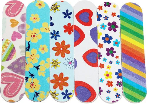 Miniatura 4 de (1 docena) Coloridas limas de uñas femeninas mini Emery Board