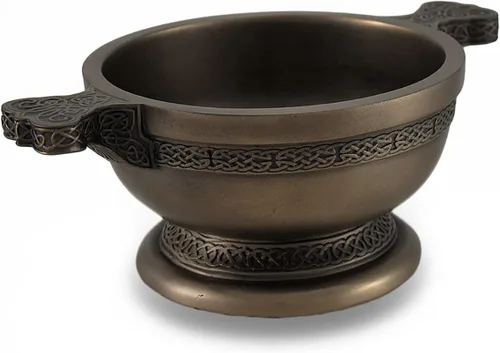 Miniatura 2 de Veronese Design Patrón de nudos celtas Bronce Acabado Dos Manijas Copa Quaich