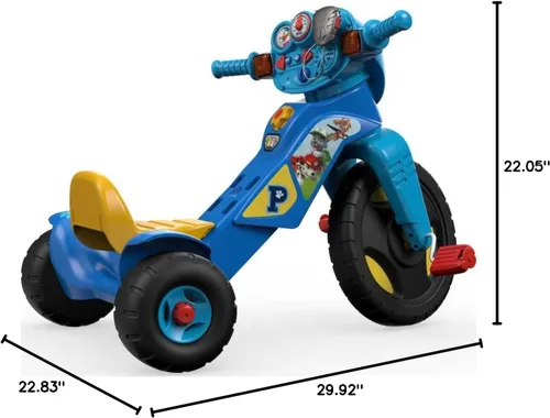 Miniatura 7 de Fisher-Price Triciclo para niños pequeños de Nickelodeon Paw Patrol con luces y sonidos, bicicleta de juguete con empuñaduras de manillar