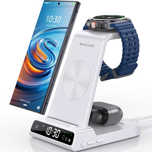 Miniatura 12 de Cargador inalámbrico para estación de carga Samsung, cargador de teléfono Android 3 en 1 para Samsung Galaxy S25 Ultra/S24 Ultra/S23/Z Flip7, Galaxy