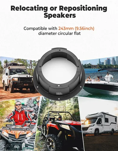 Miniatura 3 de KEMIMOTO 2 cajas de altavoces en ángulo, universales para altavoces de 6.5 pulgadas, compatibles con UTV, caravanas, automóviles, barcos, maleteros
