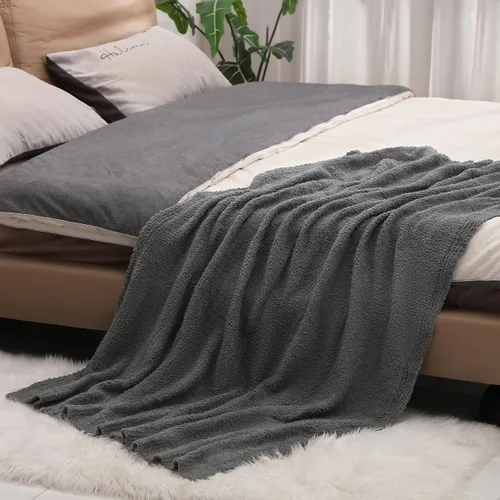 Miniatura 8 de Bearberry - Manta de forro polar súper suave y esponjosa para sofá, cama o sofá cama, manta cálida y acogedora para todas las estaciones
