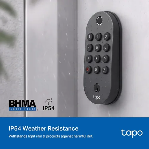 Miniatura 7 de Tapo - Cerradura inteligente de puerta con cerradura de perilla Wi-Fi - Reconocimiento de huellas dactilares, botones táctiles sin llave y monitoreo