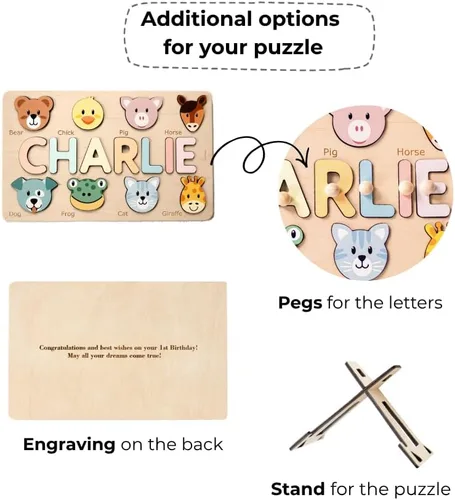 Miniatura 9 de Rompecabezas de nombre personalizado para niños, regalos personalizados para bebés, rompecabezas con nombre personalizado para niños pequeños de 1 a
