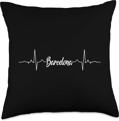 Miniatura 5 de Barcelona Heartbeat Gift Idea For Barca Heartbeat Design Fan Or Barcelona Resident - Almohada (16 x 16 pulgadas), multicolor