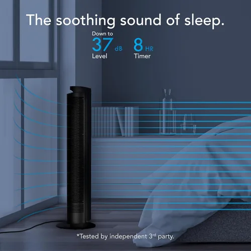 Miniatura 4 de Vornado OZI42 Ventilador de torre para toda la habitación de 42 pulgadas, potente circulación de aire, diseño que ahorra espacio, funcionamiento
