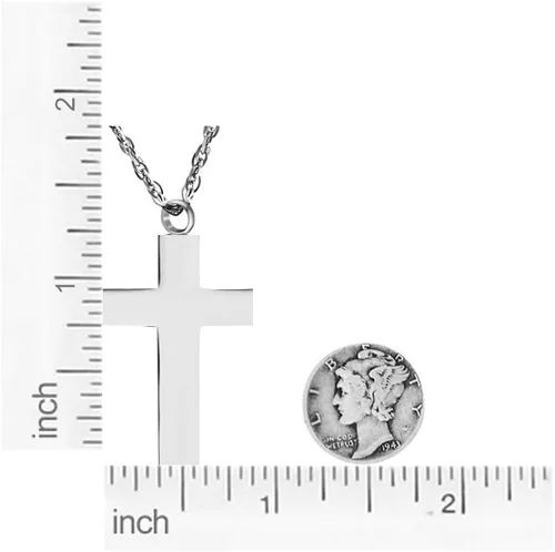Miniatura 4 de Collar de cruz de cremación para cenizas, colgante de urna de cruz de acero inoxidable, soporte para cenizas, joyería conmemorativa para mujeres
