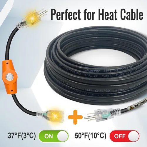 Miniatura 5 de MAXKOSKO 1 unidad de 120V 15A Cable de extensión controlado por temperatura, controlador de cable calefactor, salida controlada por termostato Auto